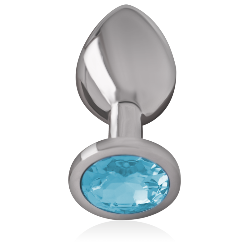 INTENSE - ALUMINUM METAL ANAL PLUG WITH BLUE CRYSTAL SIZE L - Afbeelding 6