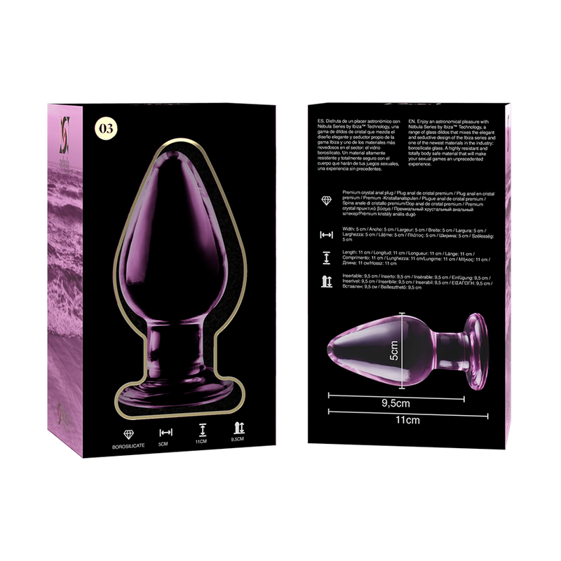 NEBULA SERIES BY IBIZA - MODEL 3 ANAL PLUG BOROSILICATE GLASS PINK 11 CM -O- 5 CM - Afbeelding 6