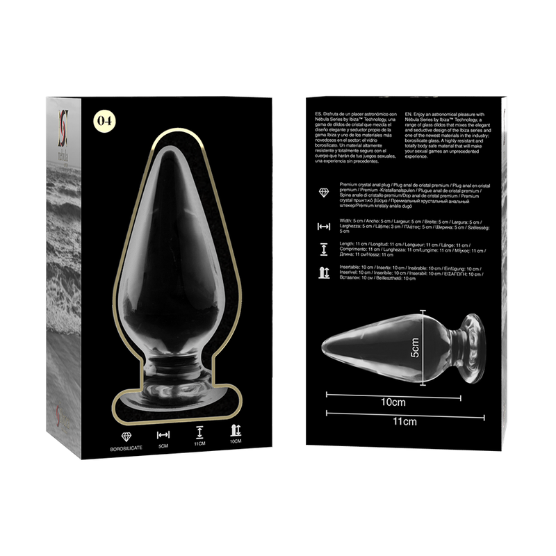 NEBULA SERIES BY IBIZA - MODEL 4 ANAL PLUG BOROSILICATE GLASS CLEAR 11 CM -O- 5 CM - Afbeelding 5