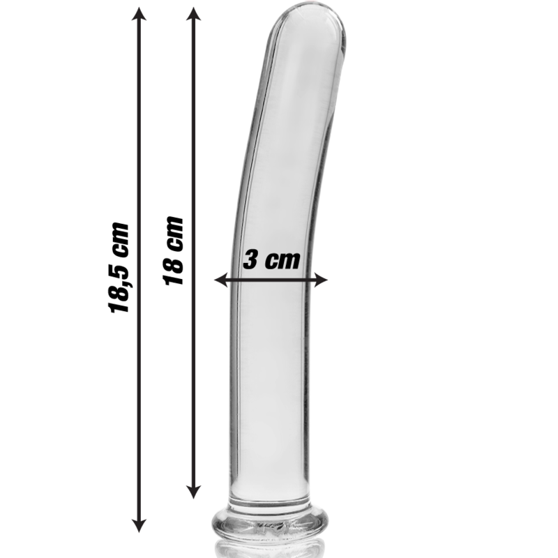 NEBULA SERIES BY IBIZA - MODEL 17 DILDO BOROSILICATE GLASS CLEAR 18.5 CM -O- 3 CM - Afbeelding 2