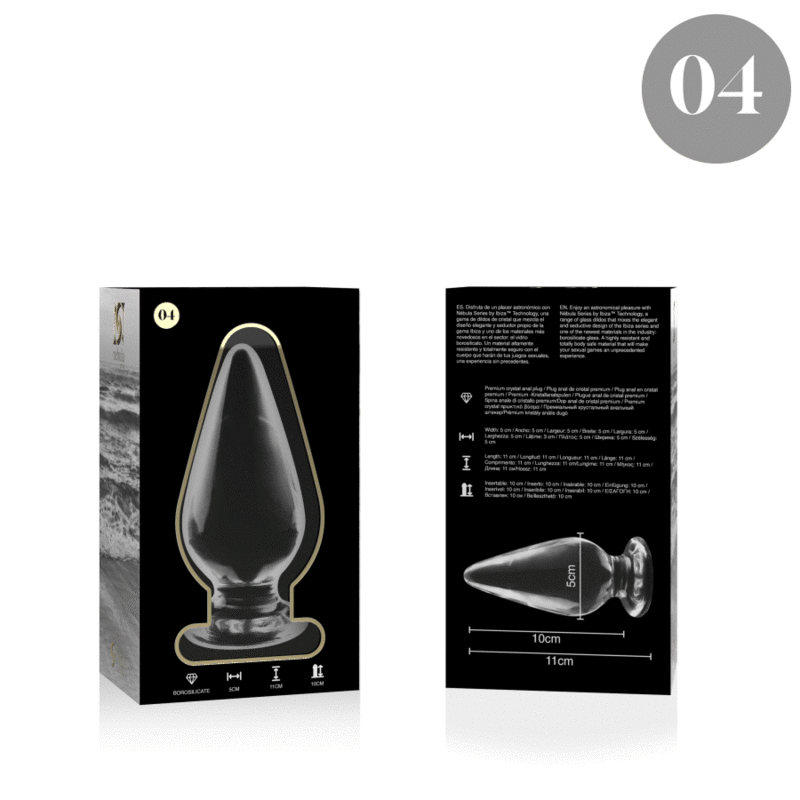 NEBULA SERIES BY IBIZA - MODEL 4 ANAL PLUG BOROSILICATE GLASS CLEAR 11 CM -O- 5 CM - Afbeelding 6