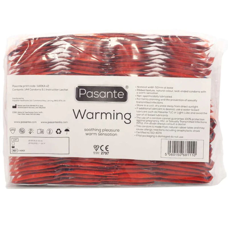PASANTE - CONDOMS WARMING EFFECT BAG 144 UNITS - Afbeelding 2