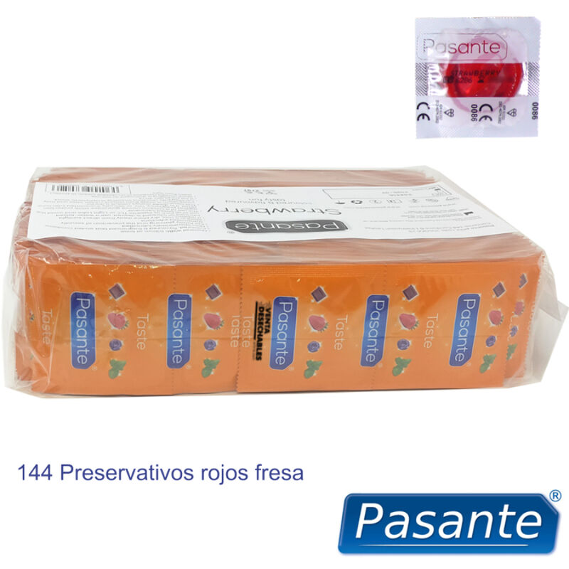 PASANTE - CONDOMS FLAVOR STRAWBERRY BAG 144 UNITS - Afbeelding 3