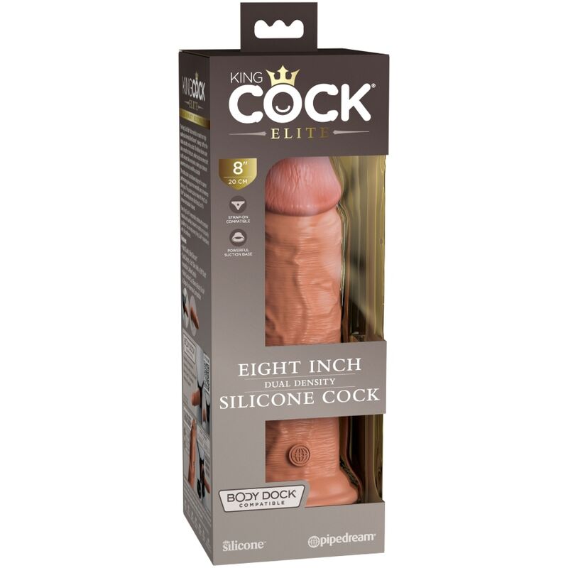 KING COCK - ELITE REALISTIC SILICONE DILDO 20.3 CM CARAMEL - Afbeelding 5