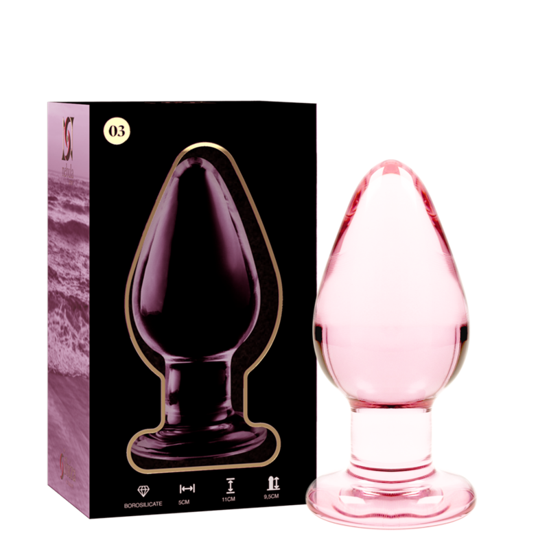 NEBULA SERIES BY IBIZA - MODEL 3 ANAL PLUG BOROSILICATE GLASS PINK 11 CM -O- 5 CM - Afbeelding 3