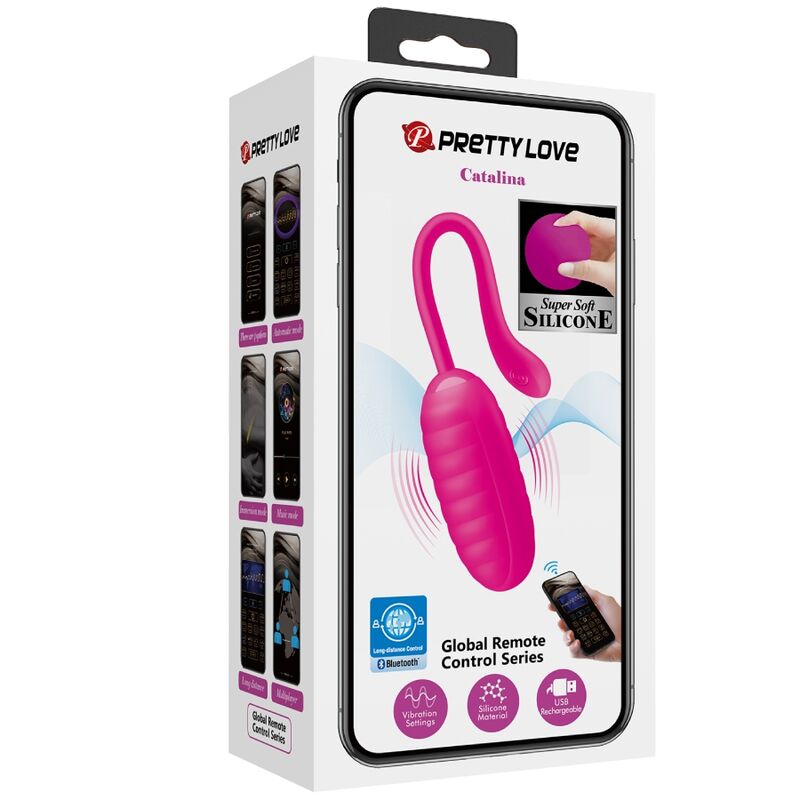 PRETTY LOVE - CATALINA PINK RECHARGEABLE VIBRATING EGG FREE APP - Afbeelding 10