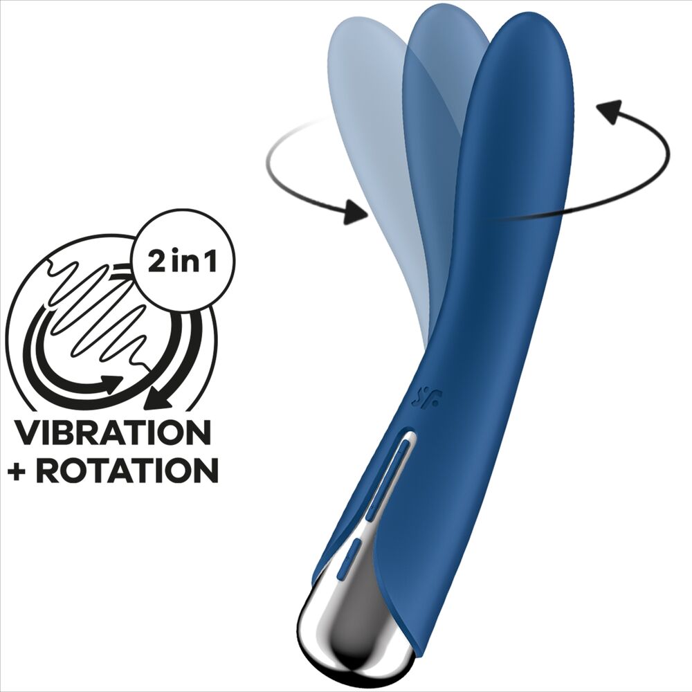 SATISFYER - SPINNING VIBE 1 G-SPOT BLUE ROTATOR VIBRATOR - Afbeelding 2