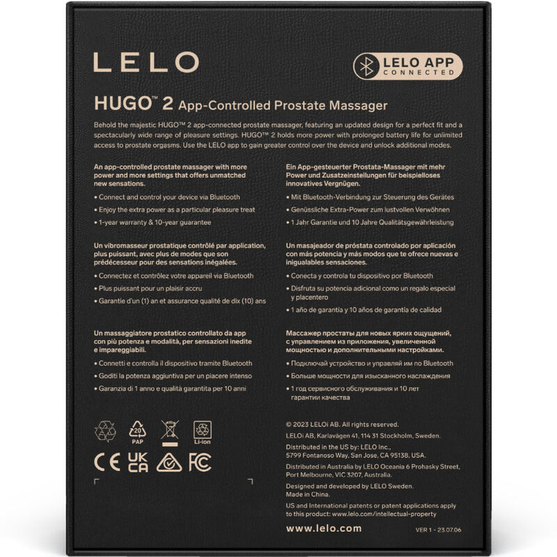 LELO - HUGO 2 BLACK PROSTATE MASSAGER - Afbeelding 4