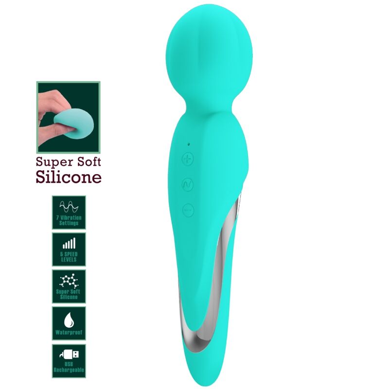 PRETTY LOVE - WALTER VIBRATOR WAND AQUA GREEN - Afbeelding 5