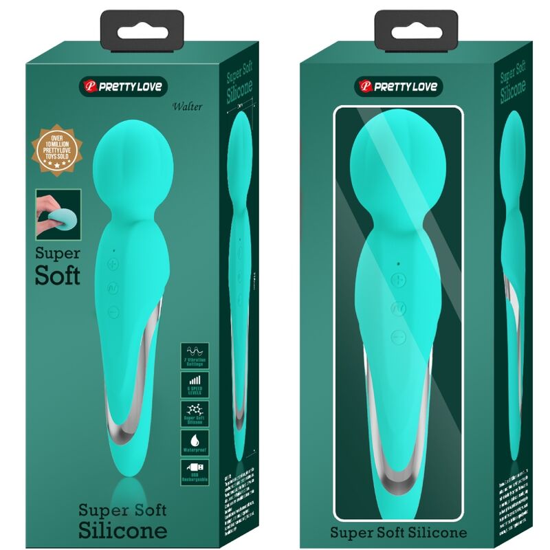 PRETTY LOVE - WALTER VIBRATOR WAND AQUA GREEN - Afbeelding 4