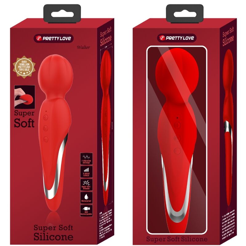 PRETTY LOVE - WALTER VIBRATOR WAND RED - Afbeelding 4