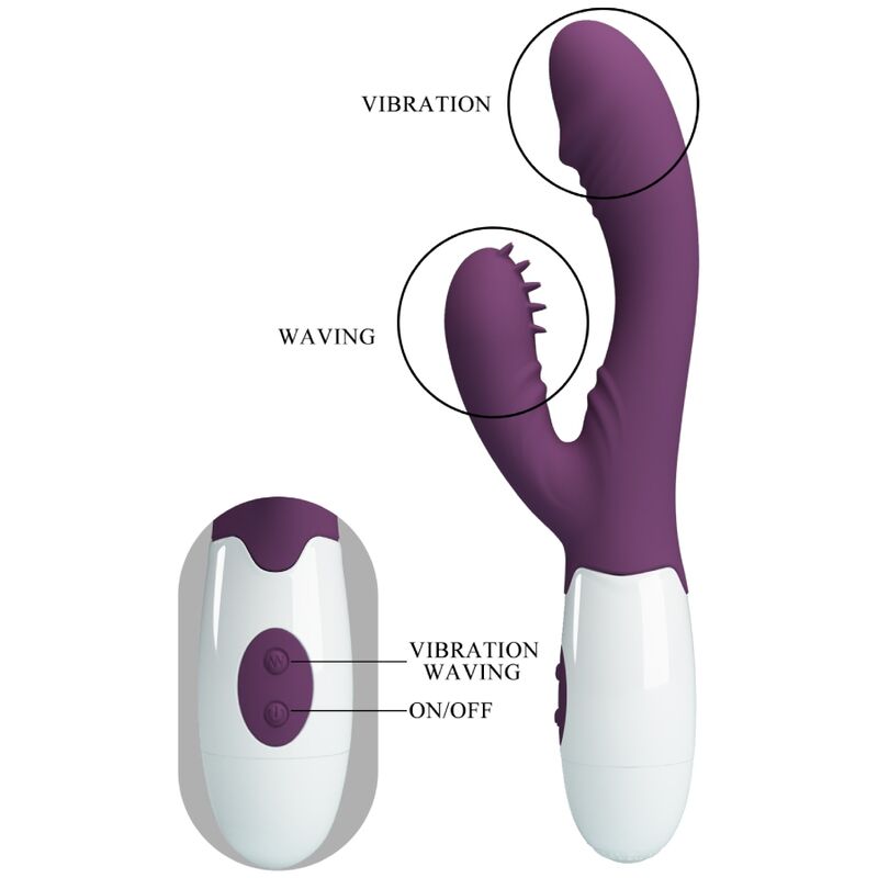PRETTY LOVE - ANDRE RABBIT VIBRATOR & G-POINT STIMULATOR PURPLE - Afbeelding 10