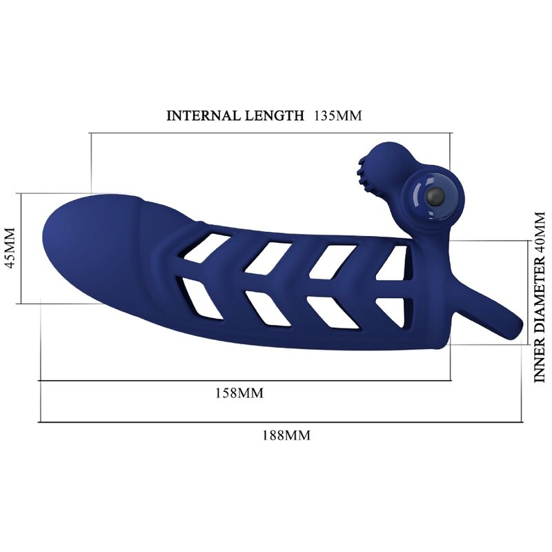PRETTY LOVE - ALTAF VIBRATOR RING WITH SILICONE SHEATH BLUE - Afbeelding 10
