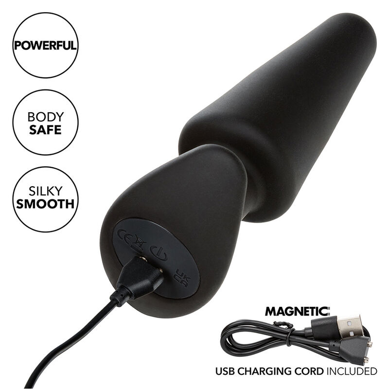 CALEXOTICS - ROCK BOTTOM TAPERED ANAL PLUG 10 VIBRACIONES SILICONE BLACK - Afbeelding 4