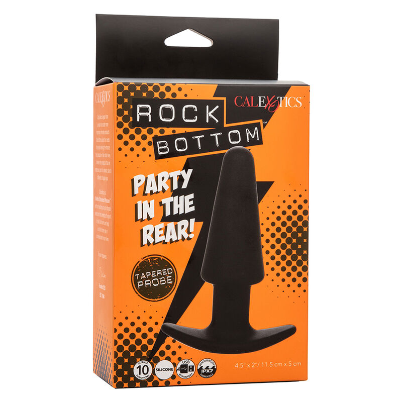 CALEXOTICS - ROCK BOTTOM TAPERED ANAL PLUG 10 VIBRACIONES SILICONE BLACK - Afbeelding 2