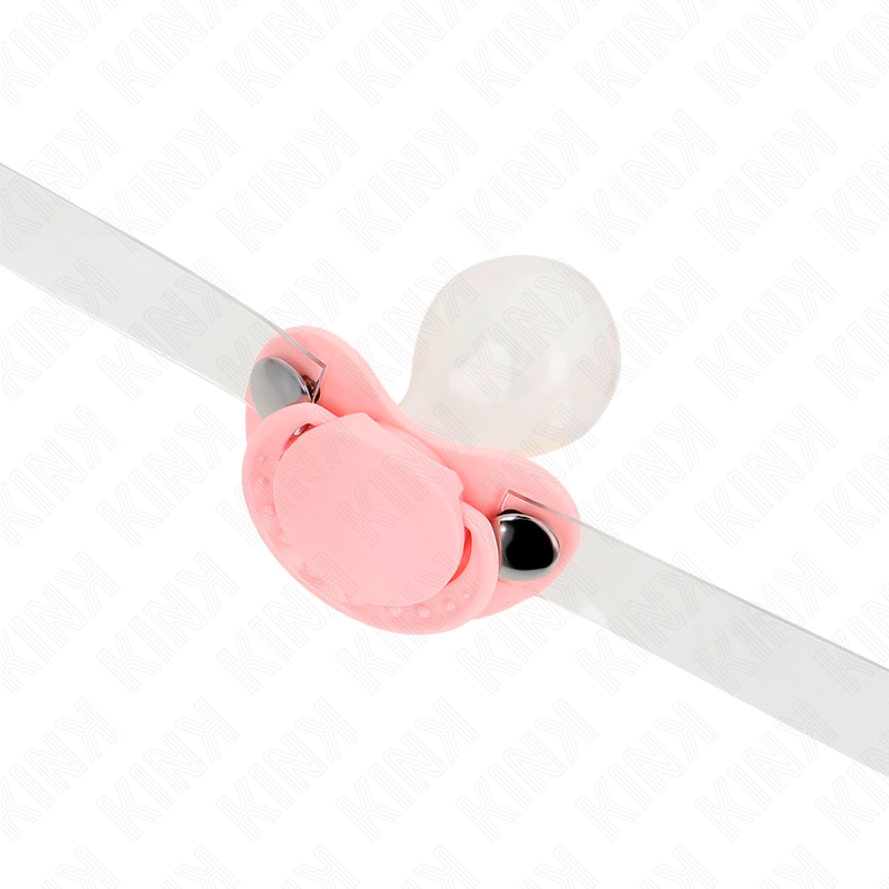 KINK - PINK PACIFIER SHAPED GAG 5.5 x 4 CM ADJUSTABLE 43-60 CM - Afbeelding 4