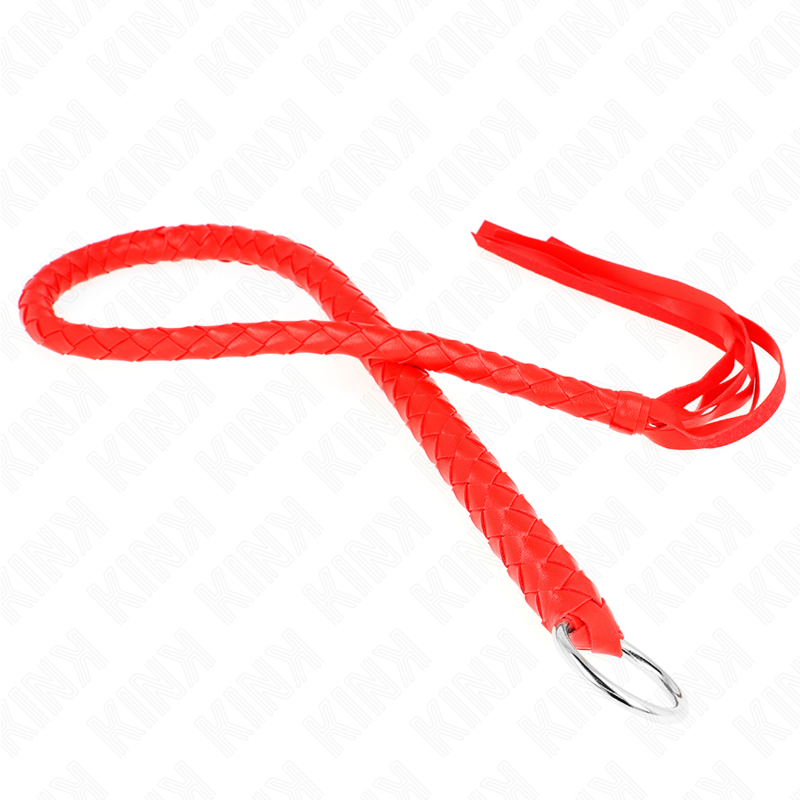 KINK - SNAKE WHIP WITH RED HAND RING 65 CM - Afbeelding 2