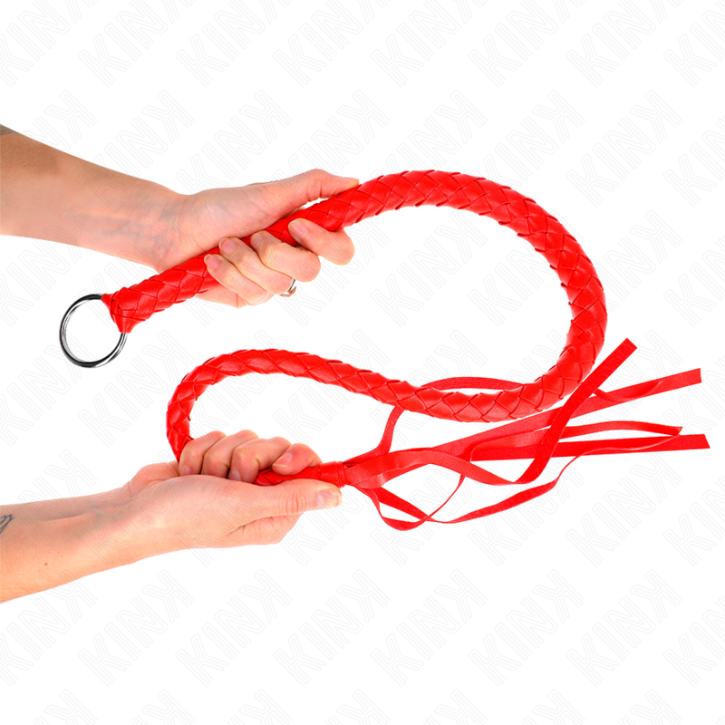 KINK - SNAKE WHIP WITH RED HAND RING 65 CM - Afbeelding 3