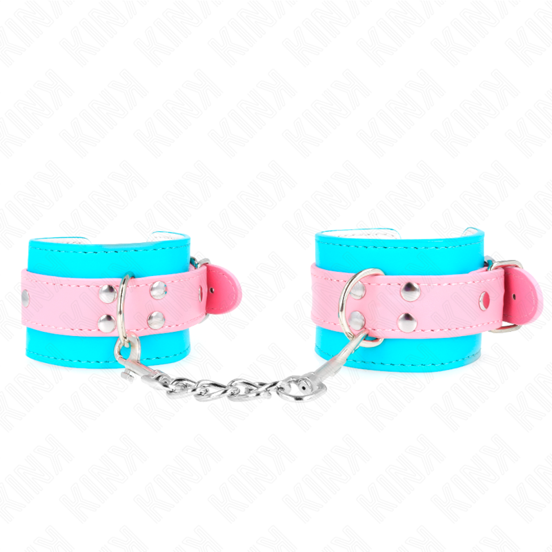 KINK - CUTE WRIST RESTRAINTS BLUE / PINK ADJUSTABLE 16-28 CM X 5 CM - Afbeelding 2