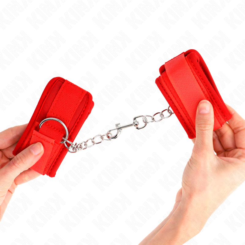 KINK - NEOPRENE WRIST RESTRAINTS RED 42 X 5 CM - Afbeelding 4