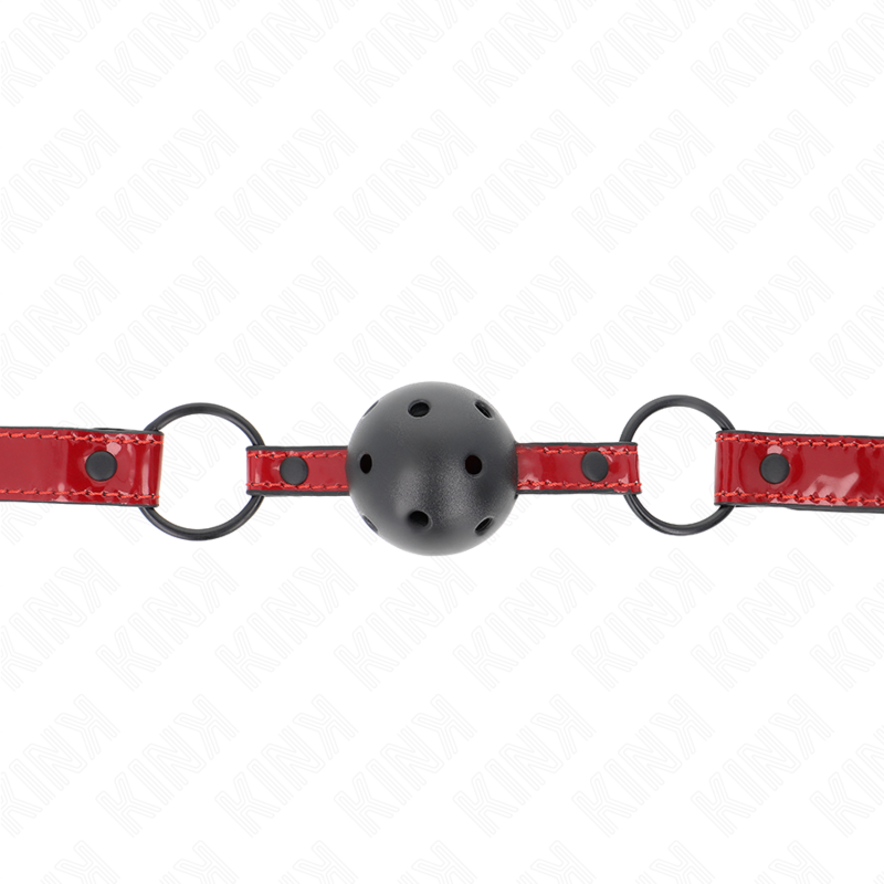 KINK - SHINY LEATHERETTE BALL 4.5 CM GAG 63.5 X 2 CM ADJUSTABLE 41 X 59 CM - Afbeelding 3