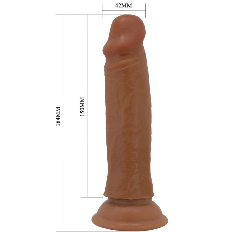 PRETTY LOVE - QUENTIN REALISTIC DILDO 18 CM BROWN - Afbeelding 2