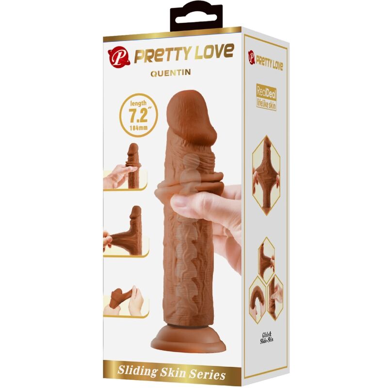 PRETTY LOVE - QUENTIN REALISTIC DILDO 18 CM BROWN - Afbeelding 5