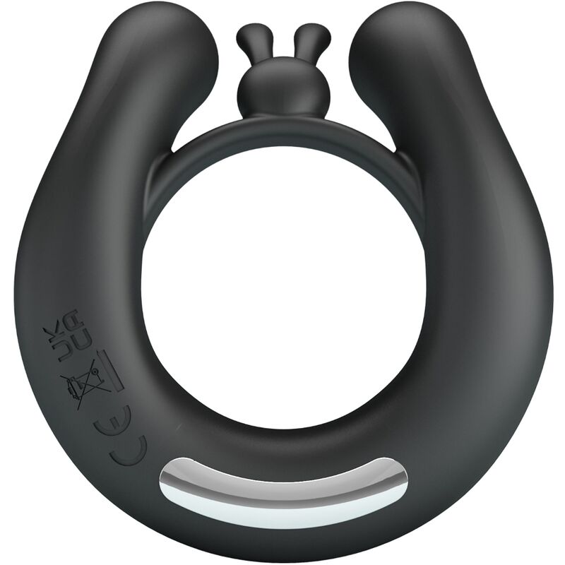 PRETTY LOVE - DAHLIA VIBRATING RING + CLITORIS STIMULATOR 12 VIBRATIONS BLACK - Afbeelding 3