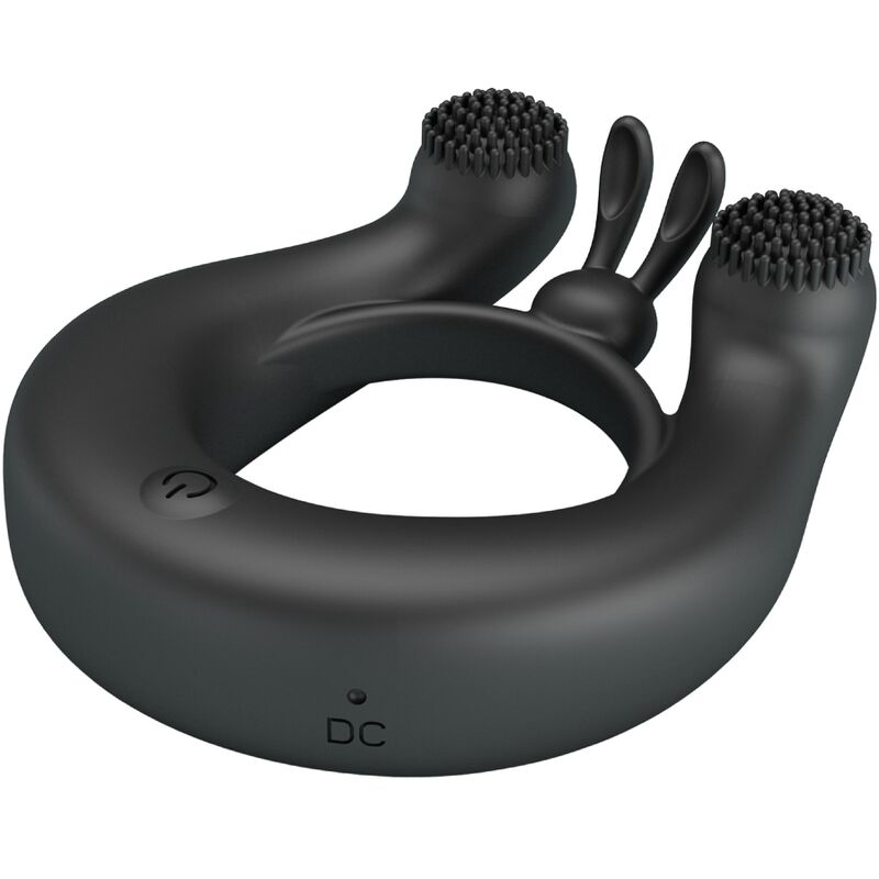 PRETTY LOVE - DAHLIA VIBRATING RING + CLITORIS STIMULATOR 12 VIBRATIONS BLACK - Afbeelding 6