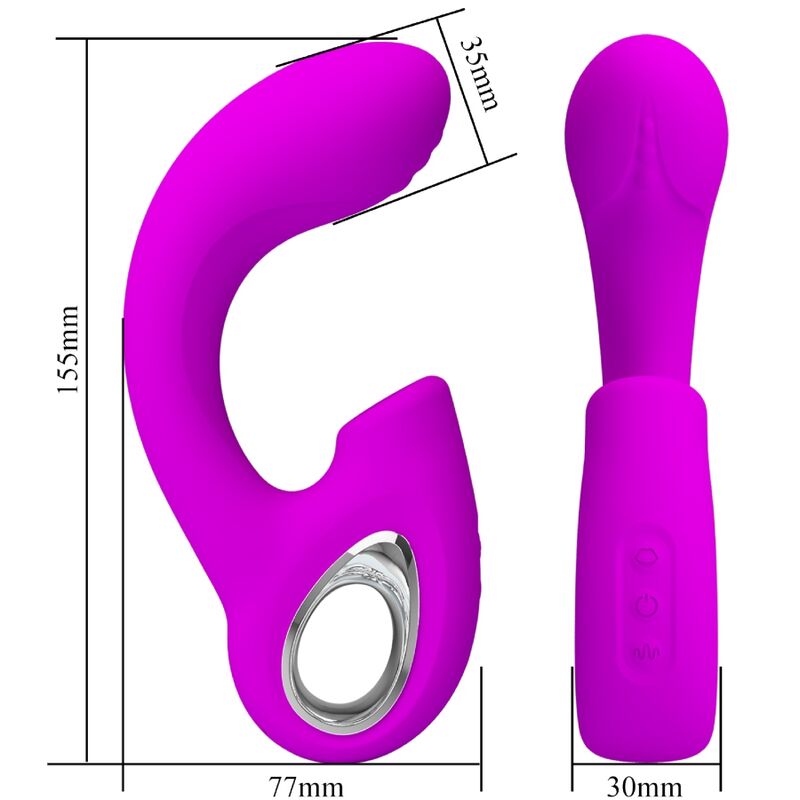 PRETTY LOVE - SIBEL SIBEL G-SPOT VIBRATOR + CLITORIS STIMULATOR 10 VIBRATIONS PURPLE - Afbeelding 5