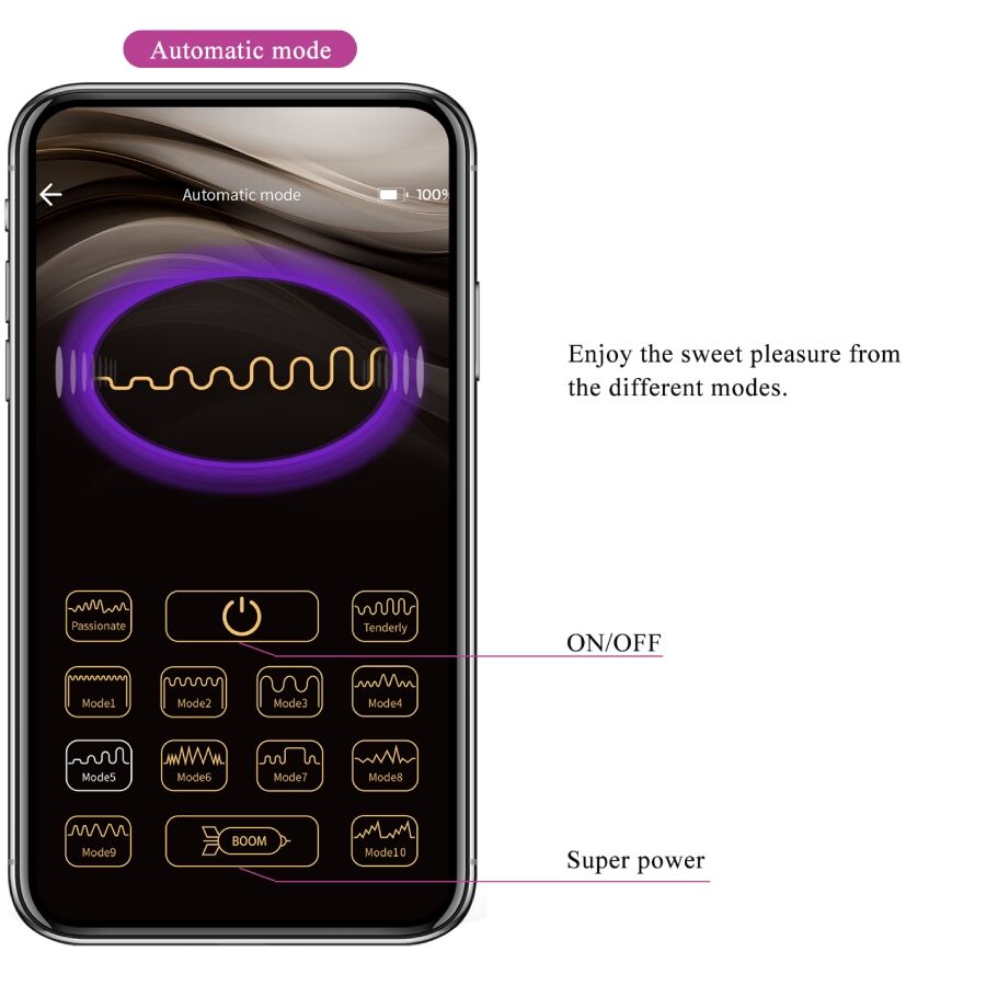 PRETTY LOVE - LEVIATHAN APP CONTROLLED VIBRATOR PURPLE - Afbeelding 15