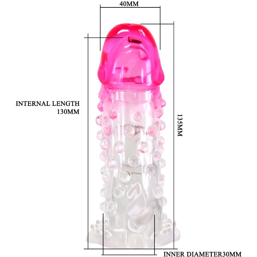 PRETTY LOVE - WILFORD REALISTIC ENLARGEMENT SHEATH WITH EMBOSSED PENIS PINK - Afbeelding 5