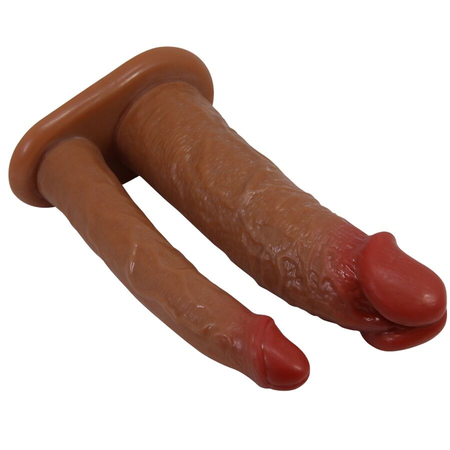 PRETTY LOVE - YAIRON DOUBLE PENIS SLEEVE WITH 4 CM EXTENSION MULATTO - Afbeelding 5