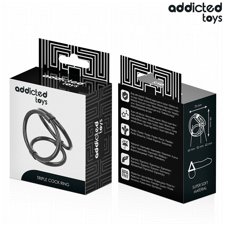 ADDICTED TOYS - TRIPLE PENIS RING - Afbeelding 7