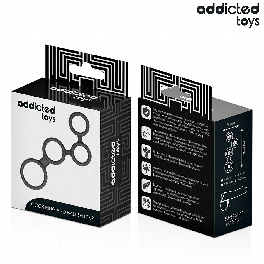 ADDICTED TOYS - PENIS RING WITH DIVIDERS FOR TESTICLES - Afbeelding 7