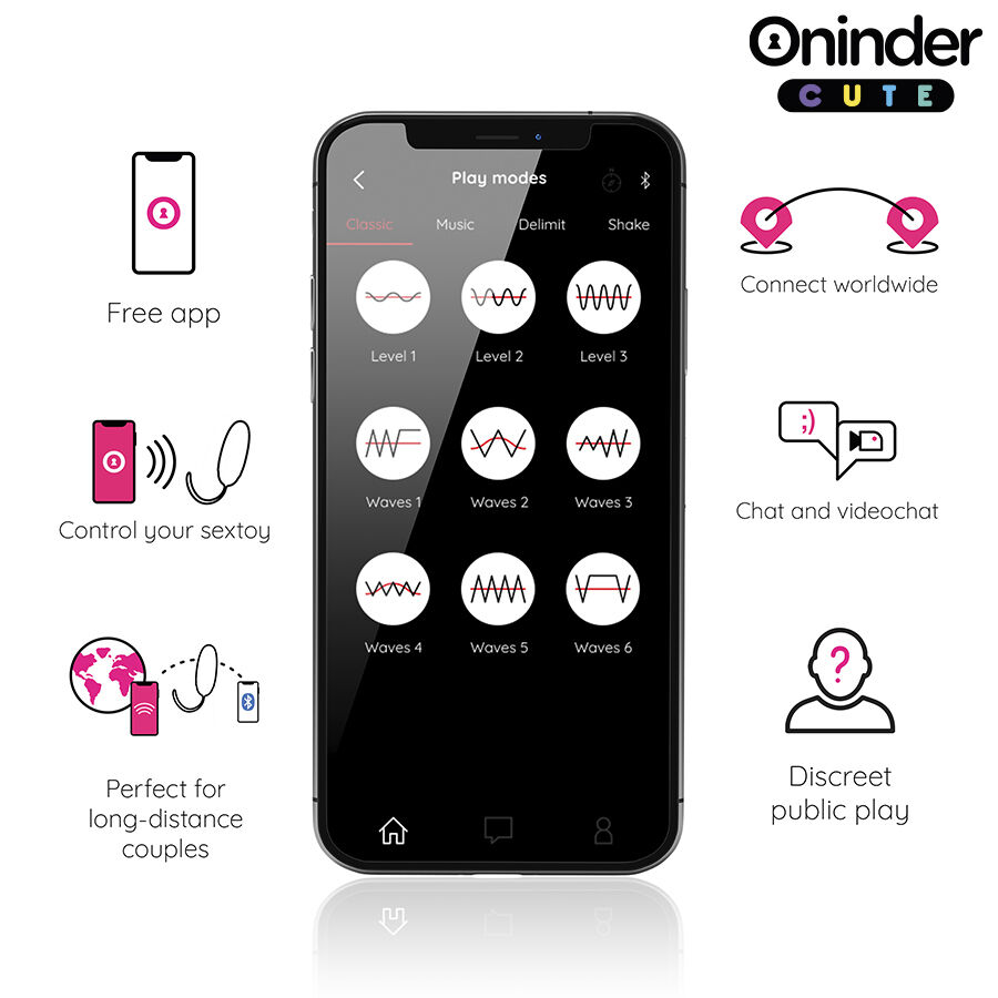 ONINDER CUTE - LOVE PLEASURE VIBRO-WAVE TAPPING SILICONE EGG - FREE GLOBAL APP - Afbeelding 6