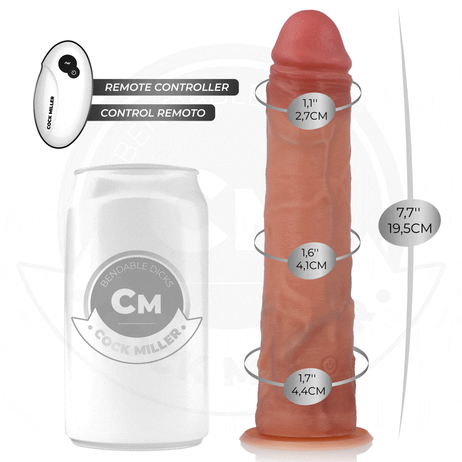 COCK MILLER - HYPER-REALISTIC DILDO WITH SUCTION CUP AND THRUSTING WITH REMOTE CONTROL 19.5 CM