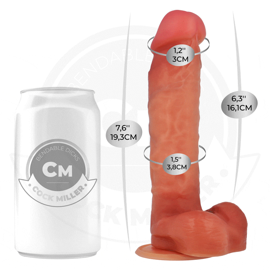COCK MILLER - HYPERREALISTIC ARTICULABLE DILDO 19.3 CM - Afbeelding 7