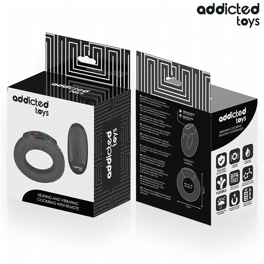 ADDICTED TOYS - HEATING EFFECT VIBRATING COCK RING REMOTE CONTROL - Afbeelding 2