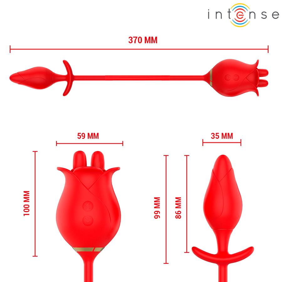 INTENSE - MELANIE DOUBLE CLITORIS STIMULATOR WITH ZIGZAG TONGUE - Afbeelding 6