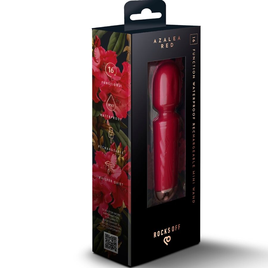 ROCKS-OFF - MINI RECHARGEABLE WAND 16 FUNCTIONS AZALEA RED - Afbeelding 5