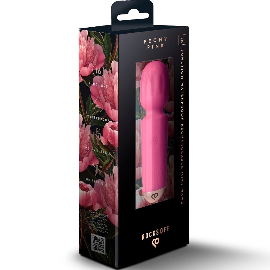 ROCKS-OFF - MINI RECHARGEABLE WAND 16 FUNCTIONS PEONY PINK - Afbeelding 6