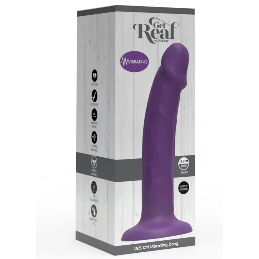 GET REAL - REALISTIC SILICONE VIBRATING DILDO PURPLE 19.5 CM - Afbeelding 4