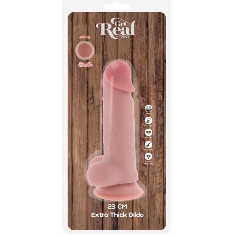 GET REAL - DELUXE REALISTIC PENIS WITH TESTICLES EXTRA THICK 23 CM - Afbeelding 4