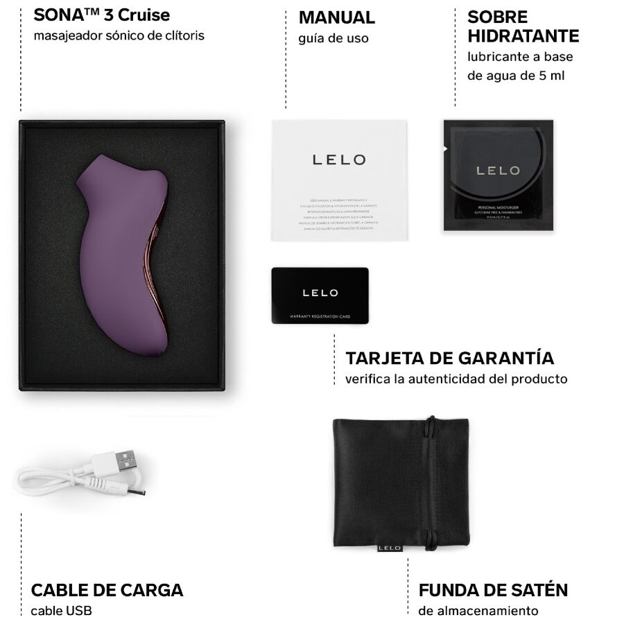 LELO - SONA 3 CRUISE SONIC CLITORAL MASSAGER PLUM - Afbeelding 3
