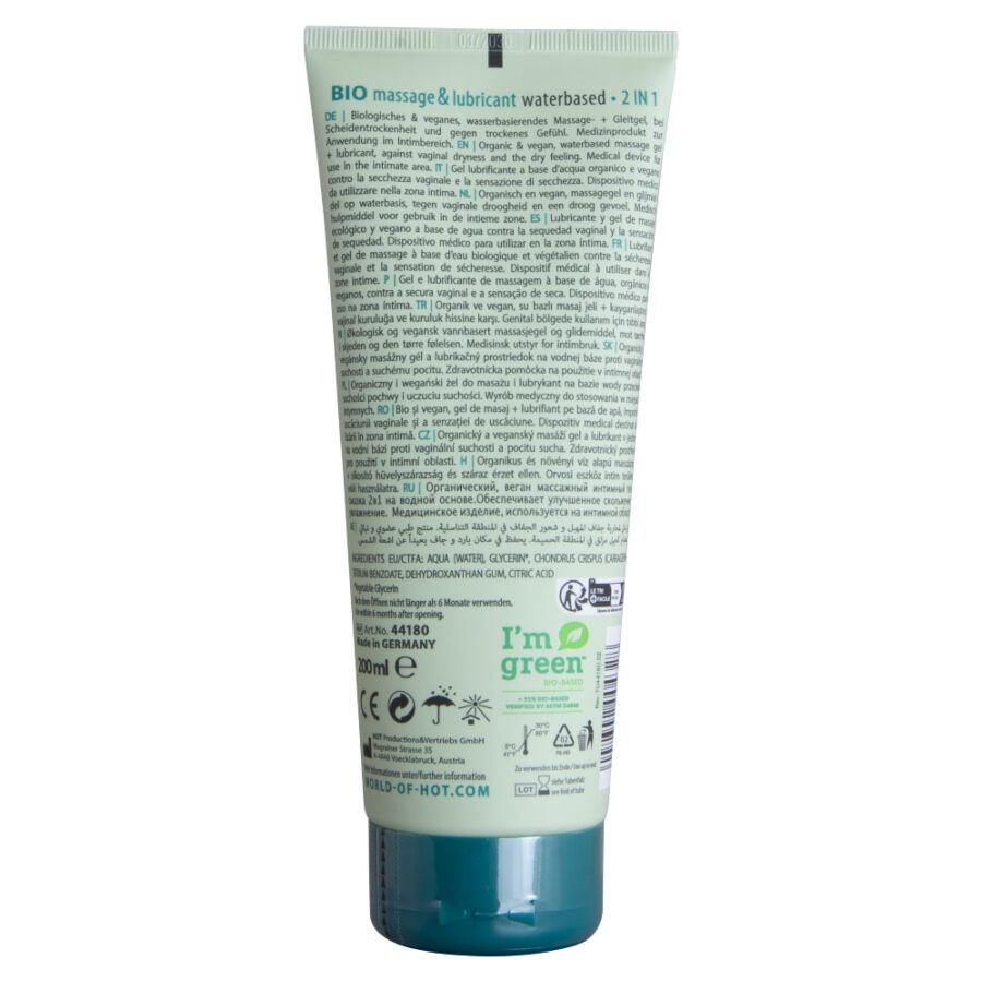 HOT - BIO MASSAGE & LUBRICANT WATERBASED 2 IN 1 200 ML - Afbeelding 2
