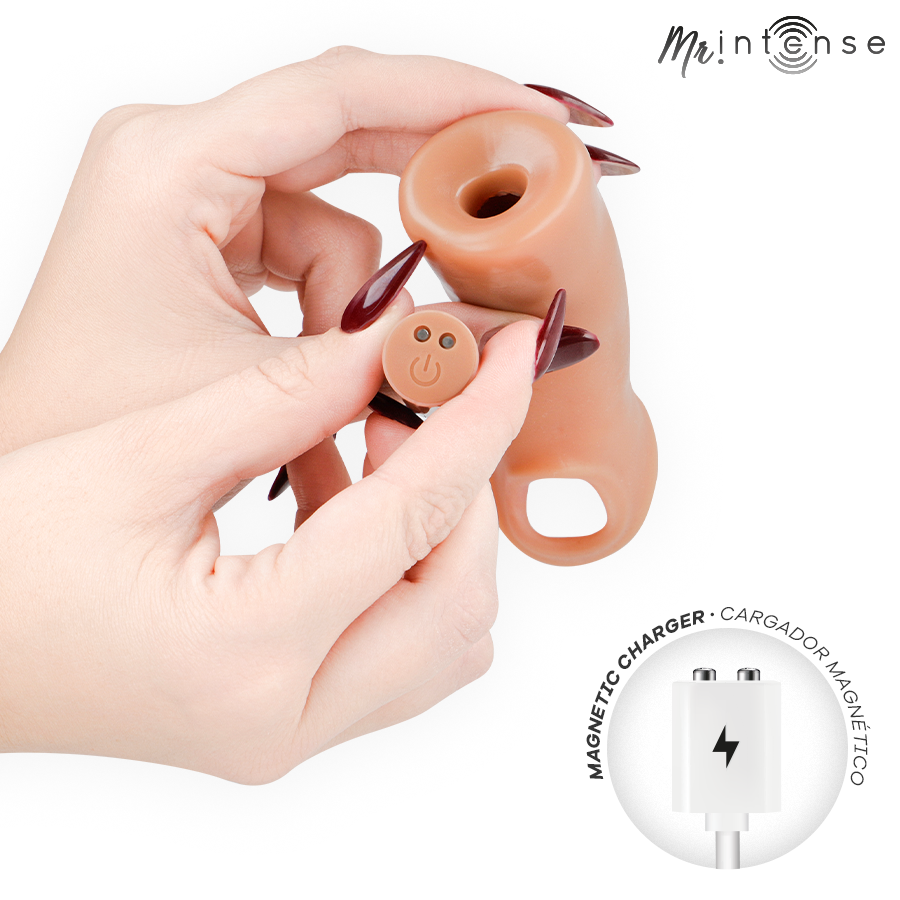 MR INTENSE - ARNOLD L VIBRATOR SILICONE PENIS SLEEVE WITH REMOTE CONTROL 16 CM -Ø- 4.5 CM - Afbeelding 5