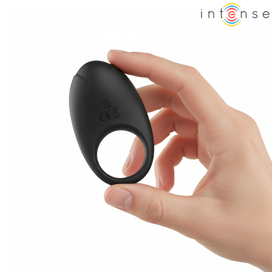 INTENSE - MERLOTTE VIBRATING PENIS RING WITH CLITORIS STIMULATION BLACK - Afbeelding 7