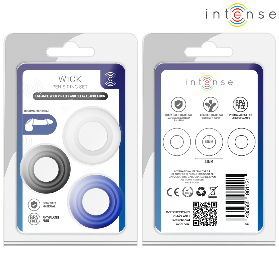 INTENSE - WICK SET OF 3 PENIS RINGS VARIOUS COLORS - Afbeelding 5