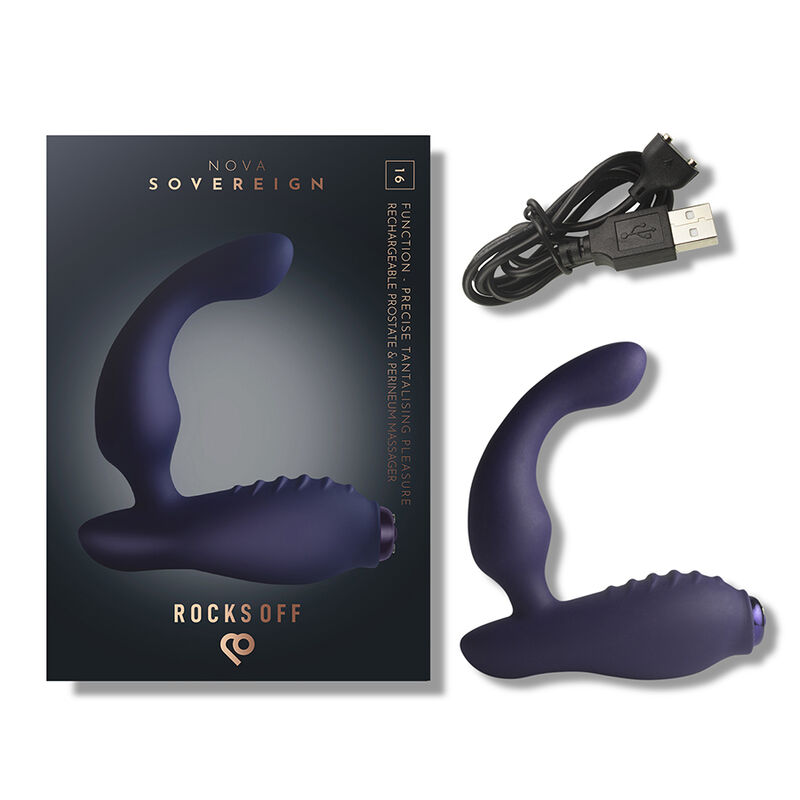 ROCKS-OFF - NOVA SOVEREIGN RECHARGEABLE PROSTATE & PERINEUM MASSAGER 16 FUNCTION BLUE - Afbeelding 3
